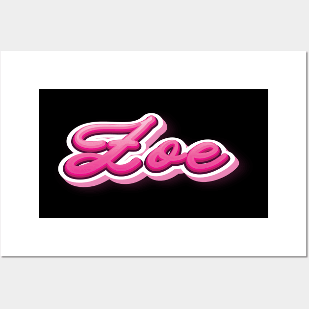 Zoe Zoey Name Wall Art by ProjectX23Red